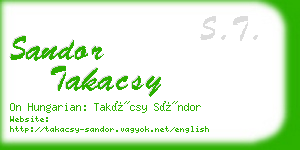 sandor takacsy business card